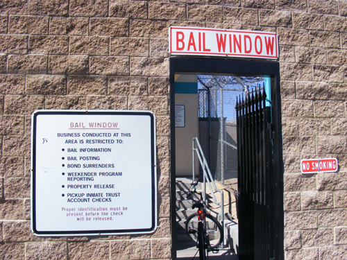 Bail window of the City of Las Vegas Jail Detention and Enforcement Center